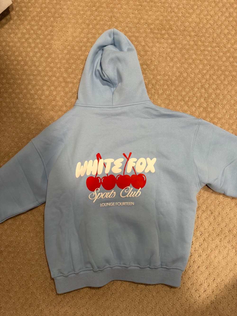 Women’s white fox Light Blue ' Sports Club' Hoodie